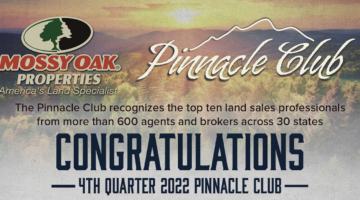Mossy Oak Properties Recognizes 4th Quarter Pinnacle Club