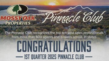 Mossy Oak Properties Recognizes 2025 1st Quarter Pinnacle Club