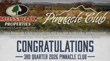 Mossy Oak Properties Recognizes 2026 3rd Quarter Pinnacle Club